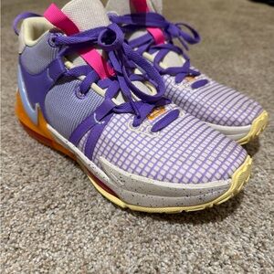 Kids Purple and Yellow Sneakers
